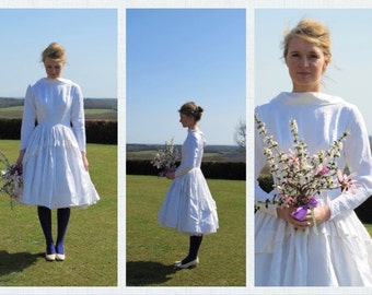 RESERVED - incredible 1950's ballerina brocade short vintage wedding dress M