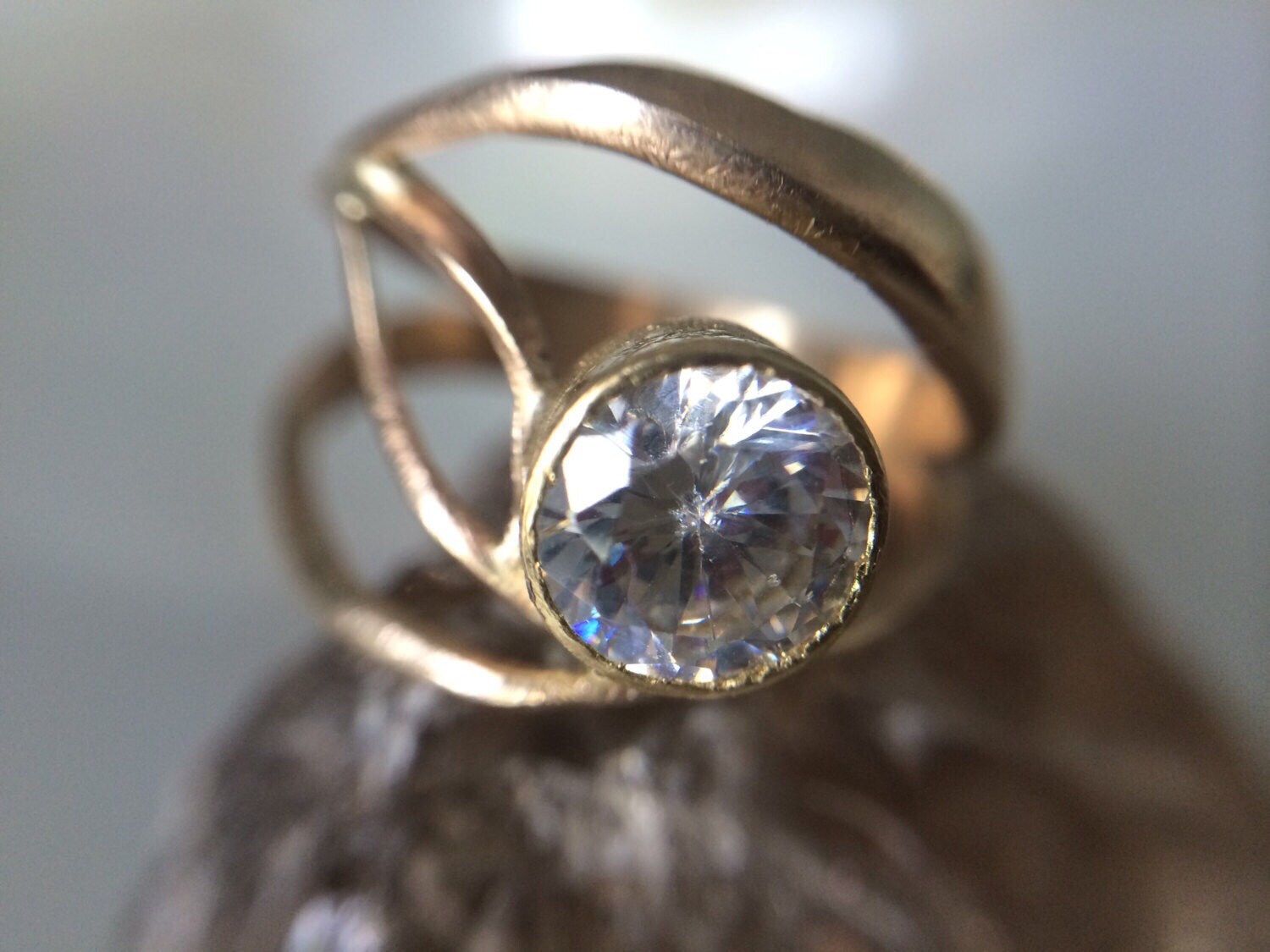 18kt Gold Organic Engagement Ring Recycled Gold Conflict Free