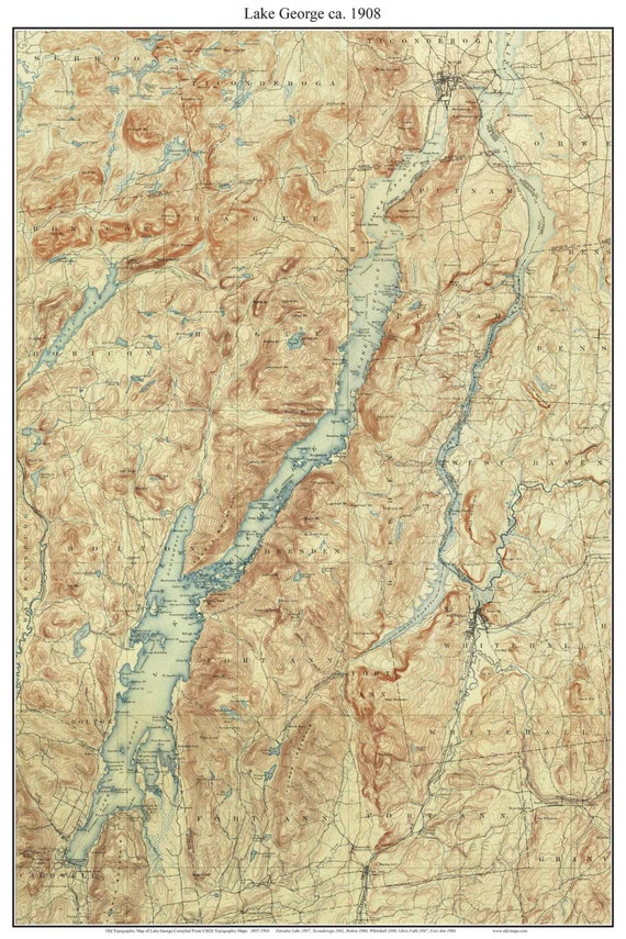 Lake 1904 Topographic Map USGS Custom by Oldmap on Etsy
