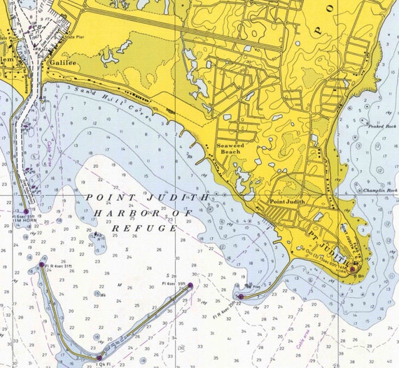 Point Judith Harbor RI 1968 Nautical Map by the USCGS