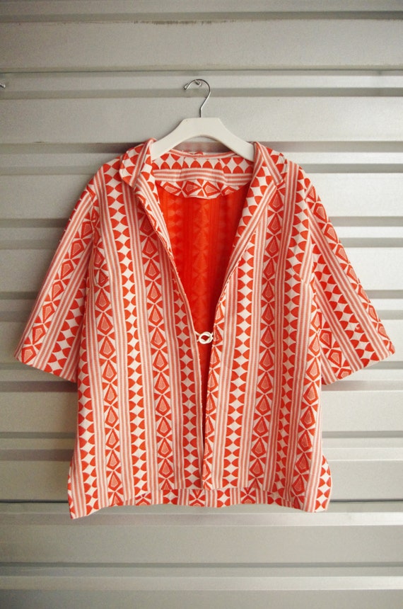 70s Vintage African Style Polyester Jacket