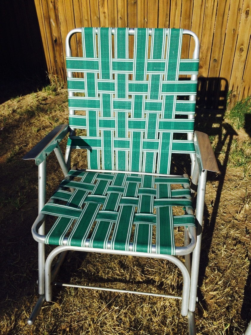 Vintage folding lawn chairs aluminum Retro by LitterandVintage