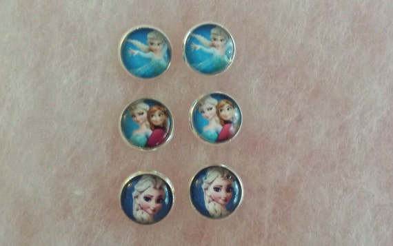 New Disney's Frozen Elsa Small Stud Earrings 3 Pairs