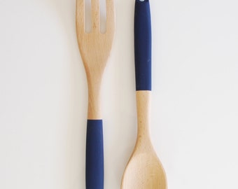 navy blue cooking utensils