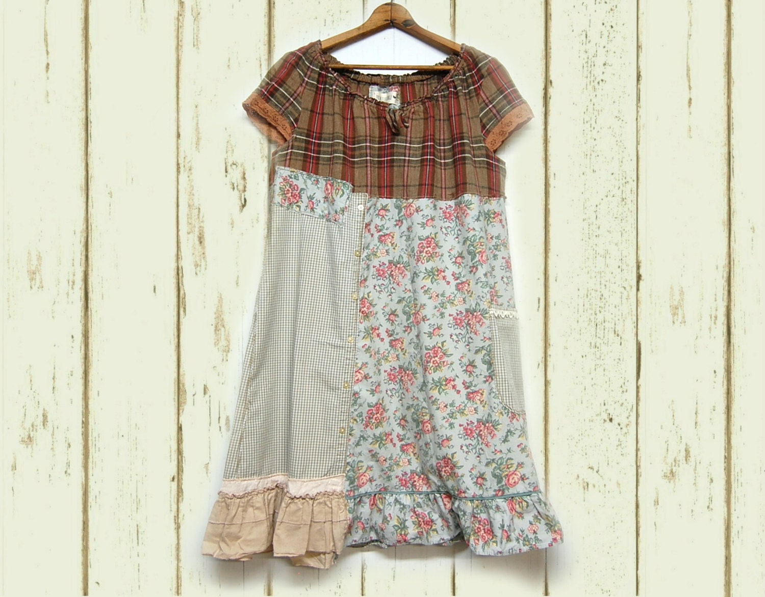 XL/XXL Boho Farm Girl Dress Urban Chic Shift Dress Plus