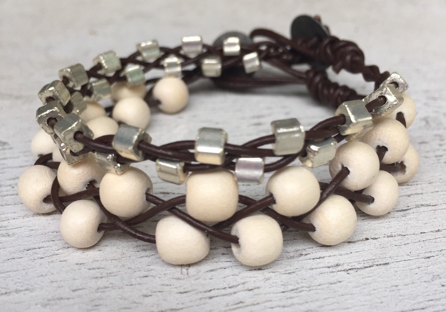 Stacking bracelets by Carolinelenox on Etsy