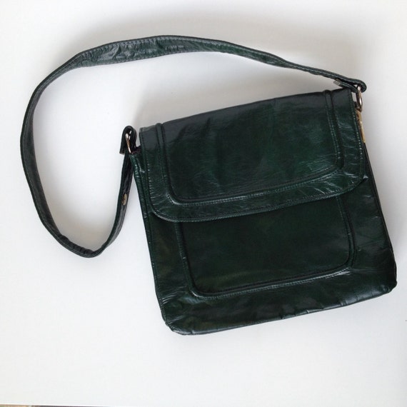 forest green leather bag