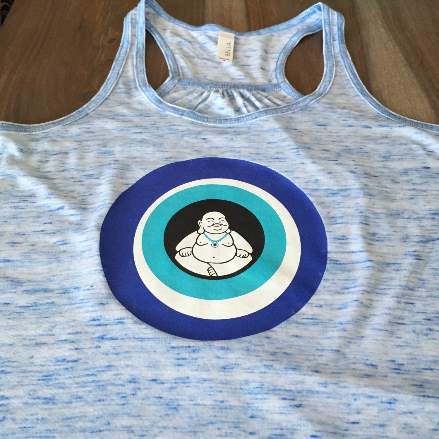 Evil Eye Medium Womens Tank Top Blue Marble Workout by