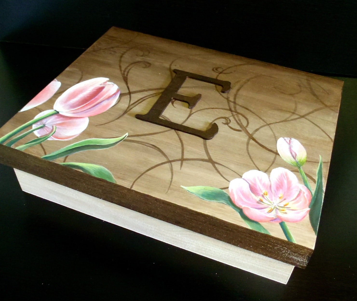Hand Painted Box Wooden Memory Keepsake by LKCustomCreations