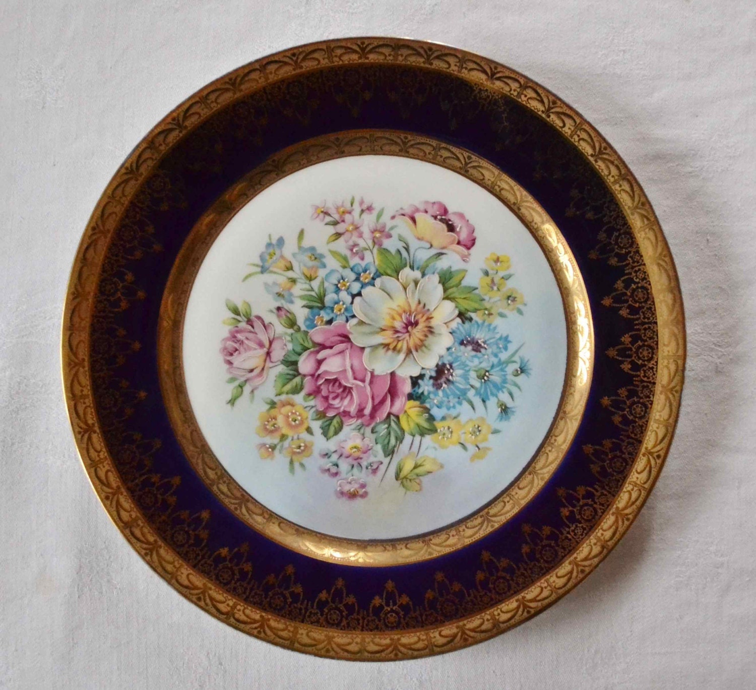 French floral Limoges porcelain plate