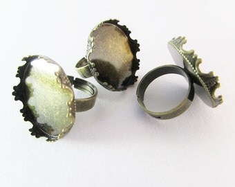 D-00203 - 2 Pad ring base Ant. Bronze 25mm base
