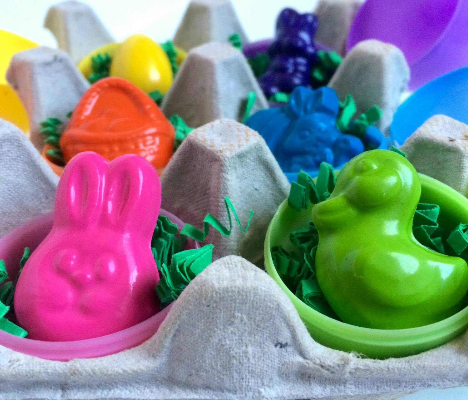 Easter crayons in eggs set Great candy alternative gift for