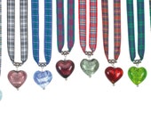 Tartan Twist Jewel Heart Necklaces on Tartan