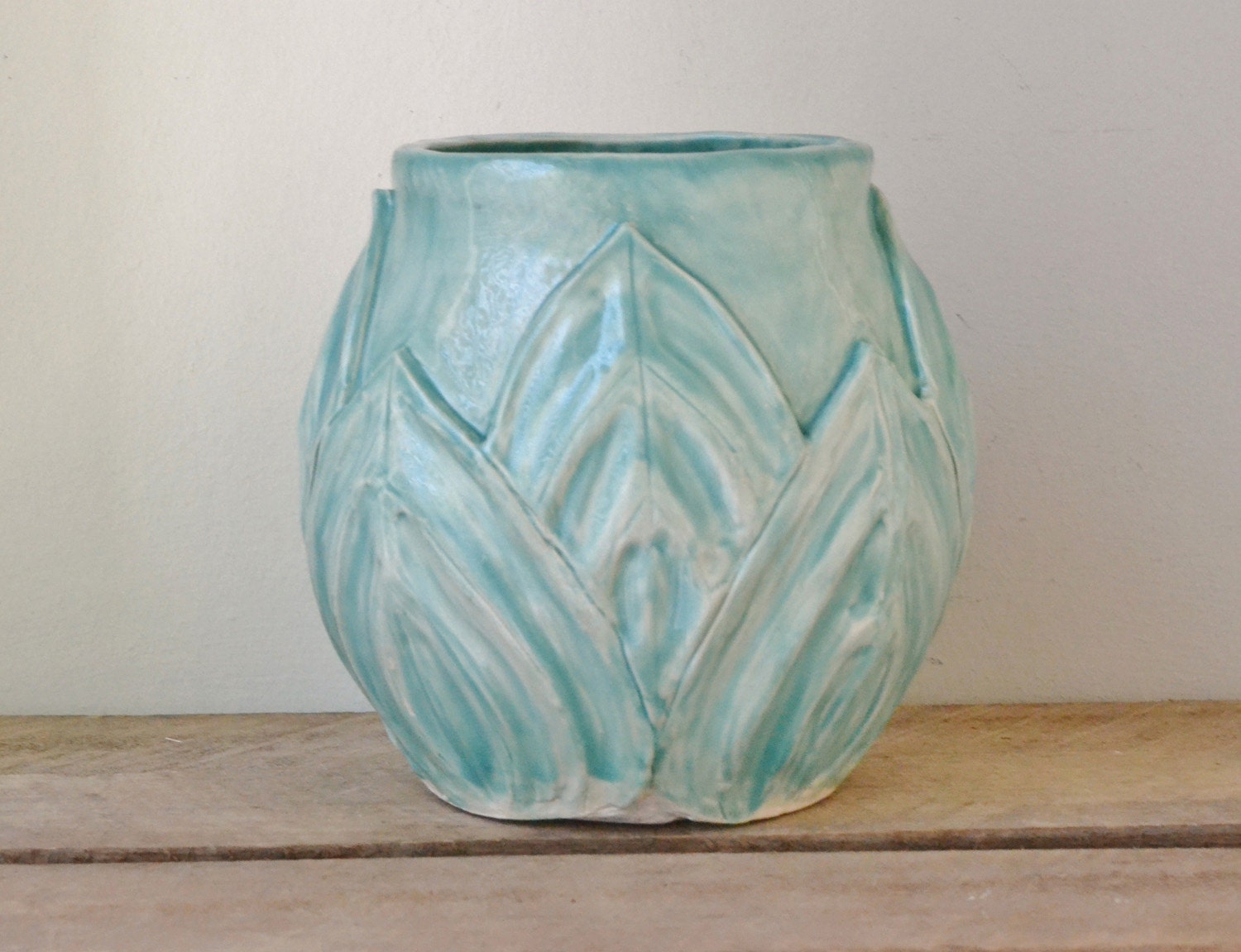 Handmade Large Pottery Turquoise Vase by RawRevivals on Etsy