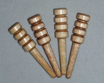 Clear Varnished Cribbage Pegs - set of 4