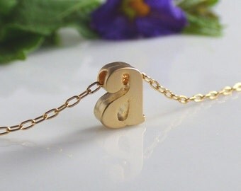 Lowercase Letter Necklace, Gold Letter Necklace, Letter Necklace, Small Letter Necklace ,Initial Necklace, Letter Necklace gold ,Initial