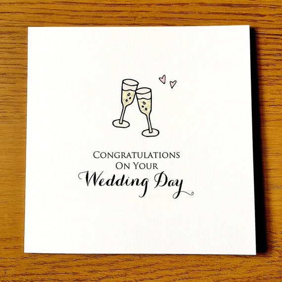 Wedding Congratulations with Champagne by LittleMushroomCards