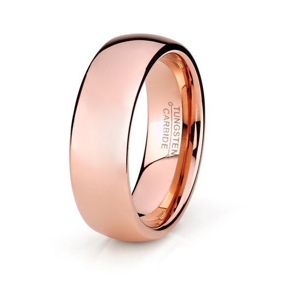 8mm Rose Gold Tungsten Mens Wedding Band,Tungsten Wedding Band ...