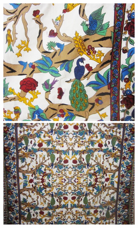 8x7 ft. Vintage Tapestry with Peacocks by