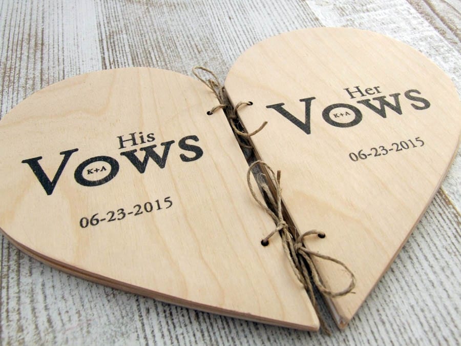 Personalized Wedding Vow Books unique vow book Rustic