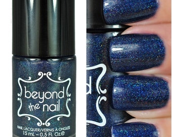 Sloteazzy - Navy Holographic Jelly Glitter Polish