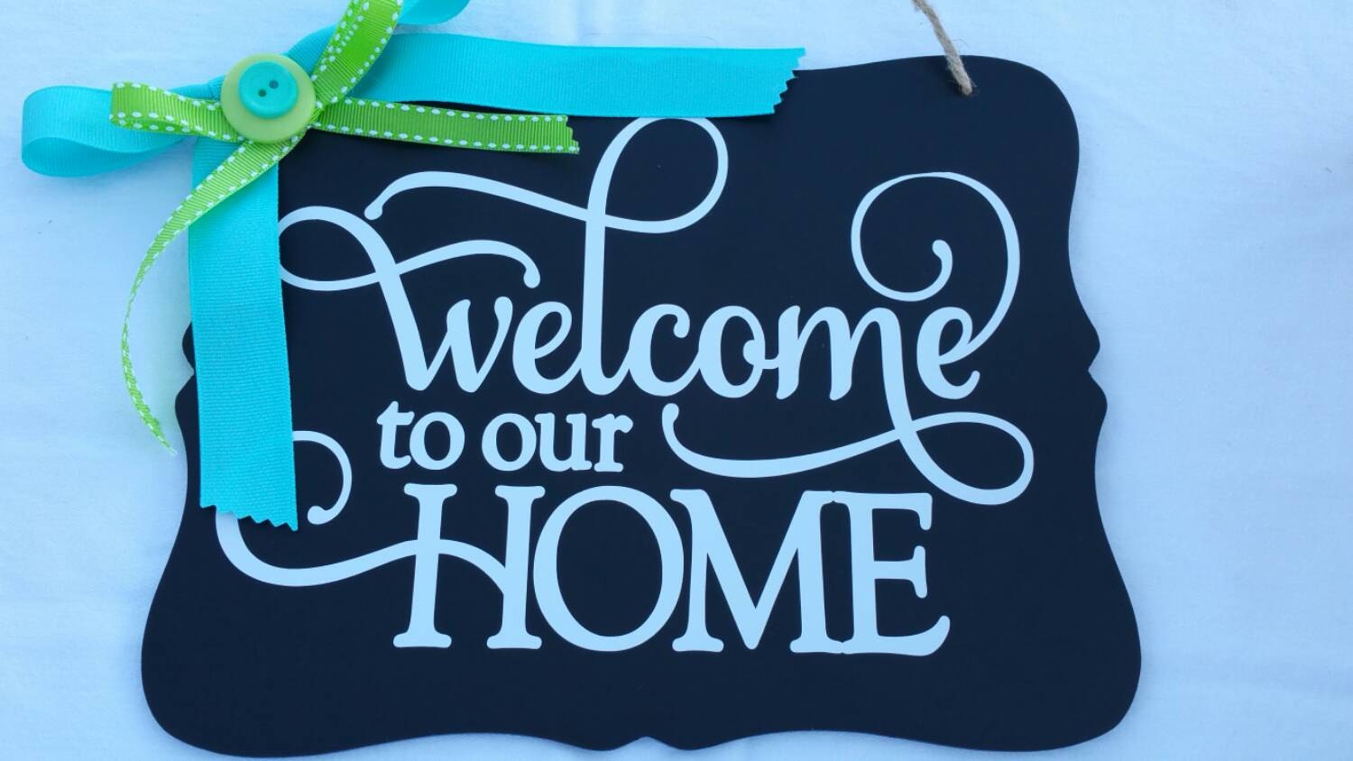 Download Welcome to our Home Chalkboard Door Sign by PolkaDotPinwheel