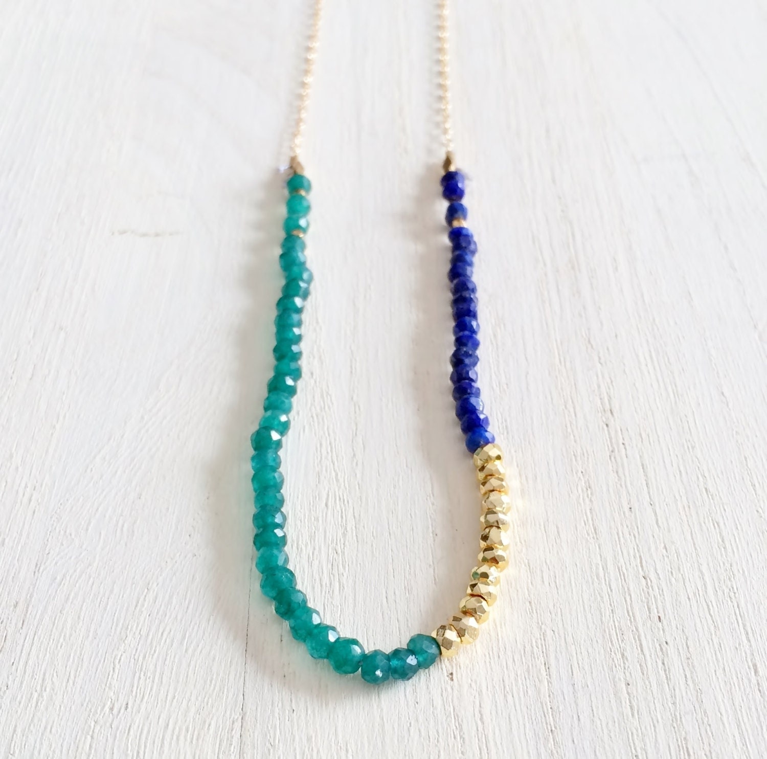 New Bold Color Block Gemstone Necklace with by ArmadilloJacks