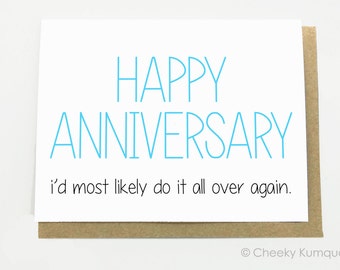 Items similar to SALE - Handmade Greeting Card - Anniversary Card for ...