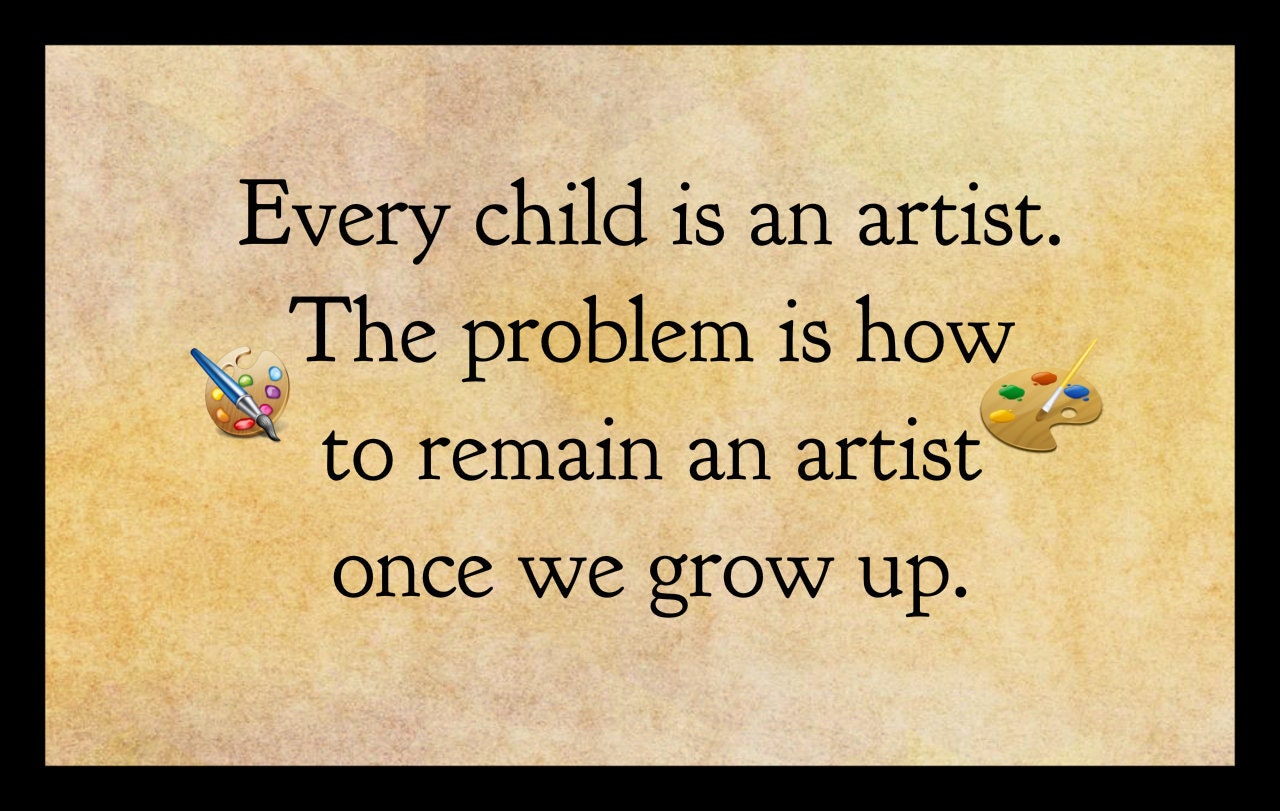 Sign Plaque Every child is an artist quote by SindyOriginalDecor