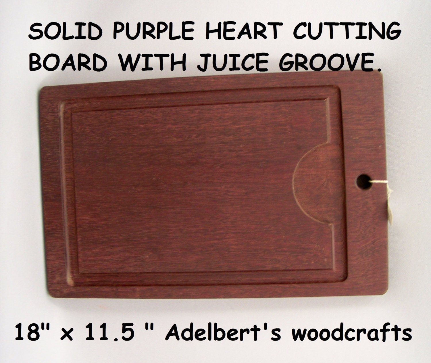 Large Purple Heart Cutting Board With Juice Groove 18 Large purple heart cutting board with juice groove 18