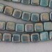 Bronze Picasso-Turquoise : Czechmates Tile, 6mm, 2 Hole Czech Beads 25pc. (D-18F)