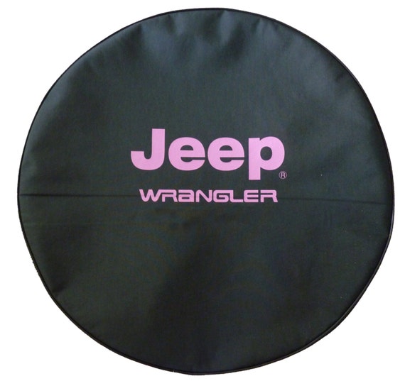 Jeep® Wrangler PINK logo Tire Cover 32 33 Heavy Black