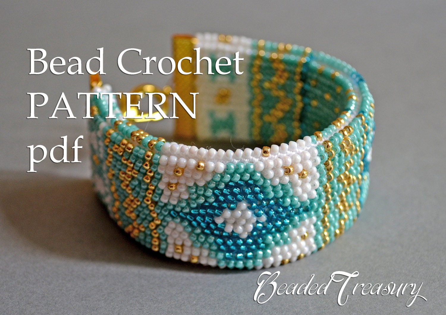 Pattern for bead crochet bracelet Mediterranean