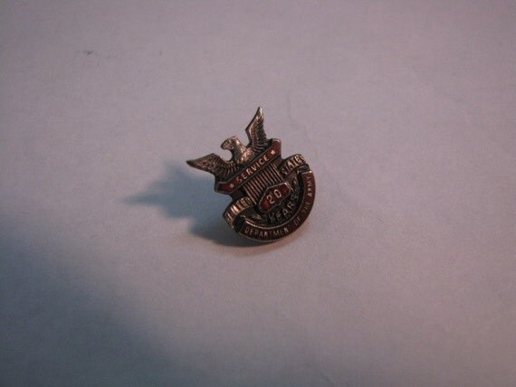 Lapel Pin Department of the Army 20 year Service Enamel and