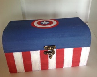 Captain America inspired treasure chest box