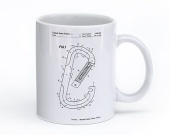 Oval Carabiner Mug, Rock Climbing Mug, Mountain Home, Climbing Mug, Outdoorsman Gift, PP0083