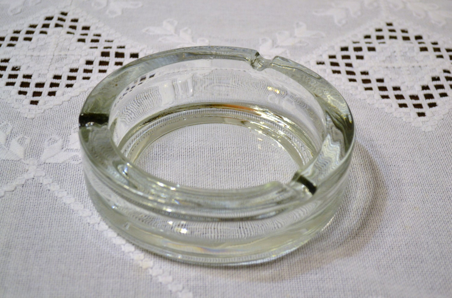 Vintage Clear Glass Ashtray PanchosPorch