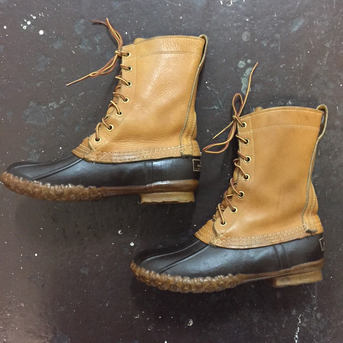 Ladies LL Bean duck boots sz 7 L tall 9″ made in USA vintage from 1980 ...