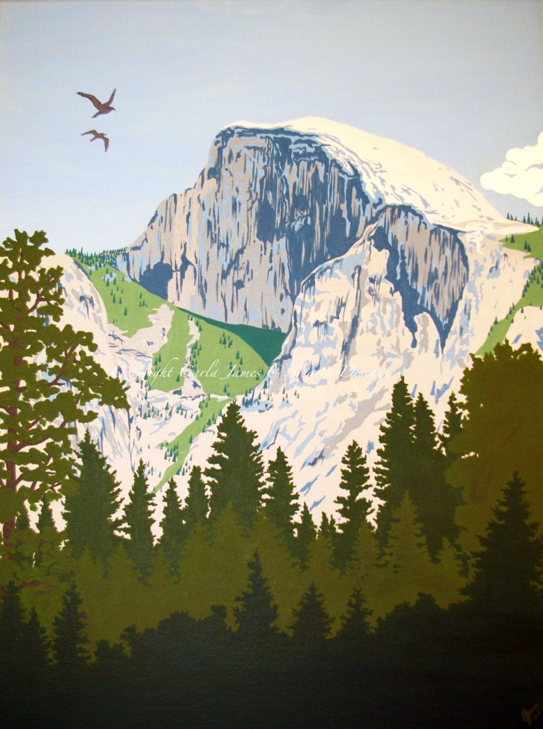 Painting of Half Dome In Yosemite by Siparia on Etsy