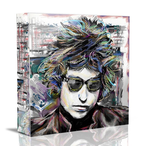 Bob Dylan Art Original Painting Canvas Art Print by RockChromatic