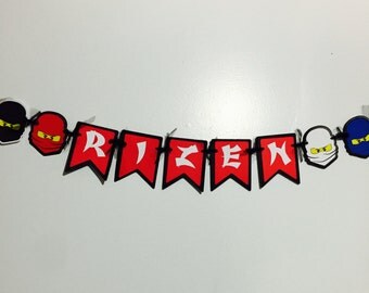 Ninjago Inspired Name Banner - Party Decorations, Birthday