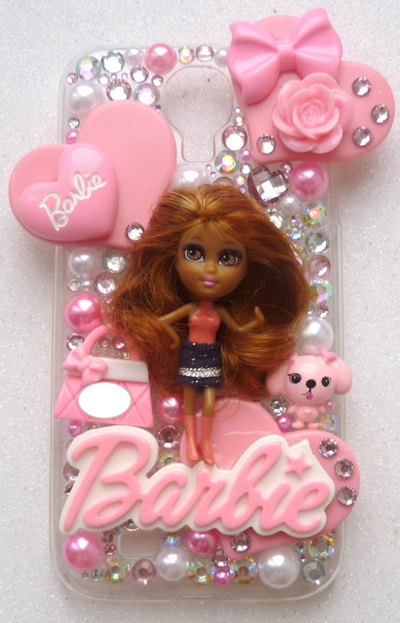 BARBIE Case heart pink lipstick hearts by BlingBlingBySharynxx