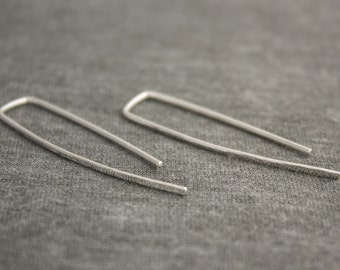 Sterling Silver Open Hoop Earrings- Wishbone Earrings
