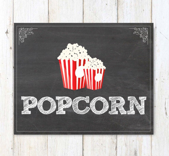 Gargantuan image for popcorn sign printable Dashing image with popcorn sign printable