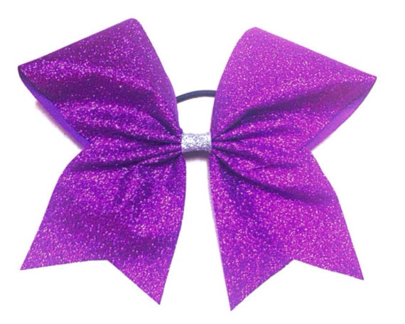 Purple Glitter Cheer Bow / Purple Sparkle bow/ Bling Cheer