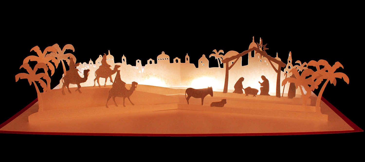 Download 3D SVG Pop up Layered card 'Nativity' scene