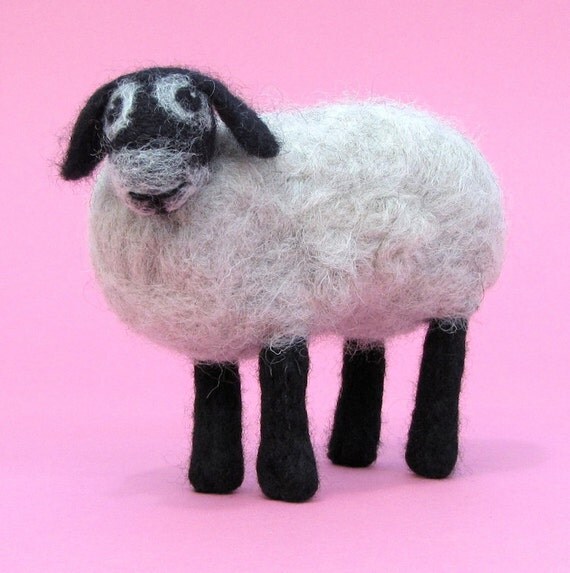 Sheep Needle Felting Kit DIY Craft Kit by HawthornHandmade