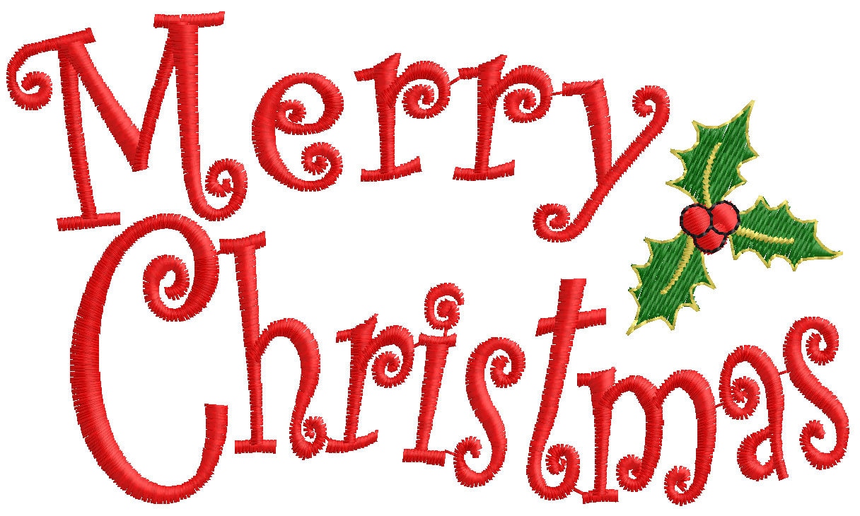 Merry Christmas Embroidery Design by EmbroidStock on Etsy