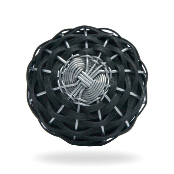 Modern Black Decorative Door Knob Unique Basket Weave Door