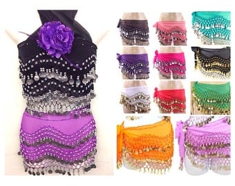 Halloween Personalized Belly dance hip skirt scarf wrap/dancing waist skirt /burning man/dance festival/rave/edc/escape